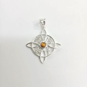 Colgante Nudo de Bruja con Ojo de Tigre | Plata de Ley