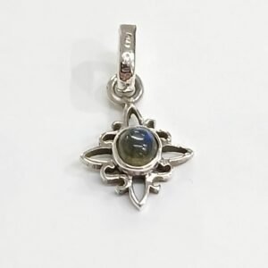 Colgante mini Nudo de Bruja con Labradorita | Plata de Ley