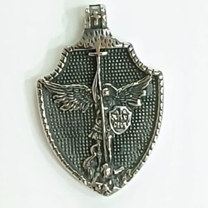 Colgante San Miguel Arcángel 4x3 cm | Acero