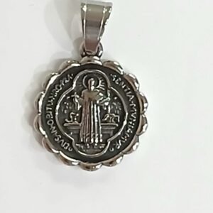 Colgante Medalla de San Benito doble cara 2,5 cm | Acero