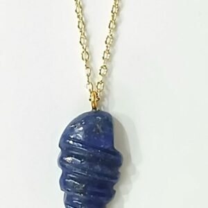 Cadena con Lapislázuli 3 cm | Acero dorado