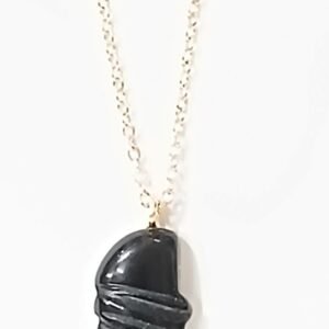 Cadena con Ónice 3 cm | Acero dorado