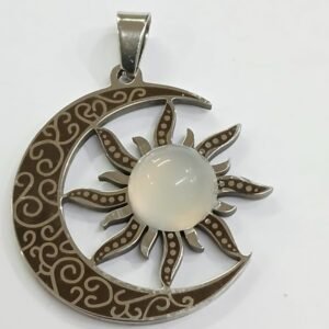 Sol y Luna con Piedra Luna | Acero