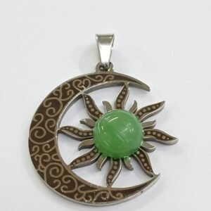 Sol y Luna con Venturina verde | Acero