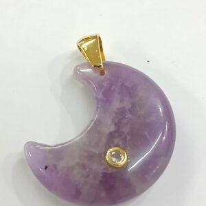 Colgante Luna Amatista con circonita