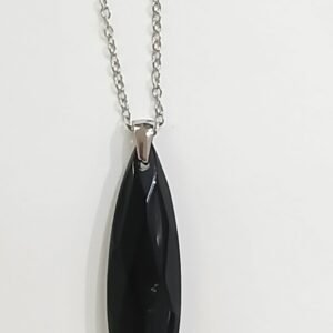 Lágrima de Ónice 4cm con cadena | Acero