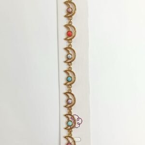 Pulsera Acero dorado y Piedras Multicolor