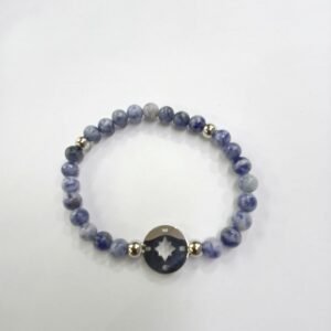 Pulsera Sodalita y Rosa de Los Vientos