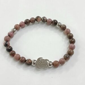 Pulsera Rodonita y Tortuga