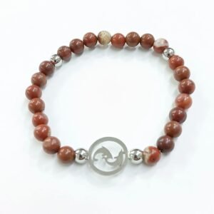 Pulsera Jaspe Rojo y Delfín