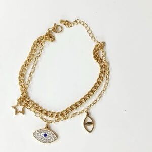 Pulsera Ojo Turco | Acero dorado