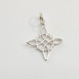 Colgante Mini Nudo de Bruja 1,7 x 1,4 cm | Plata de Ley