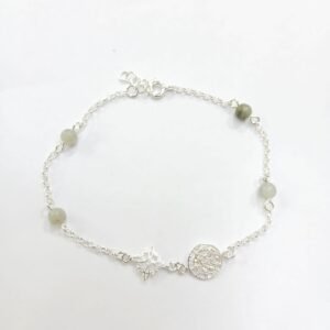 Pulsera Nudo de Bruja, Labradorita y Tetragrammatón | Plata de Ley
