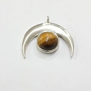 Colgante Luna con Ojo de Tigre | Plata de Ley