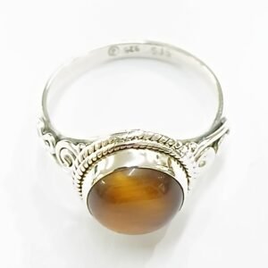 Anillo Ojo de Tigre talla 17 | Plata de Ley